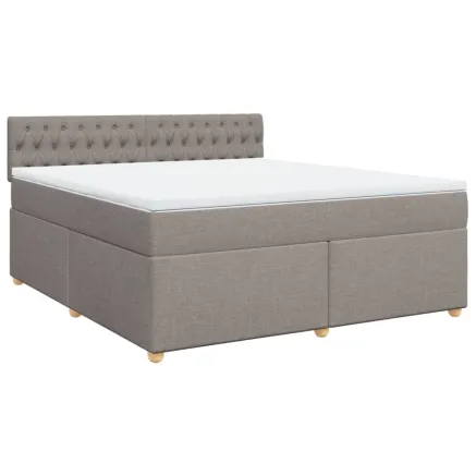 Sommier à lattes de lit avec matelas Taupe 180x200 cm Tissu 2