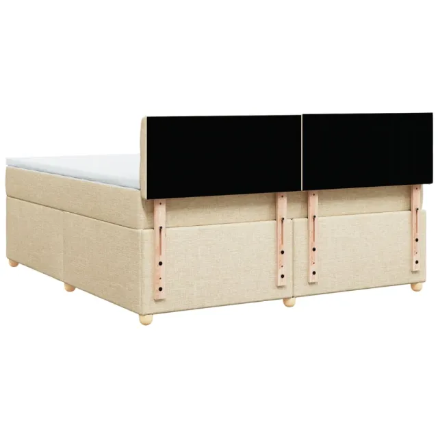 Sommier à lattes de lit avec matelas Crème 180x200 cm Tissu