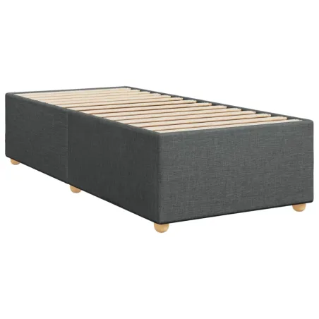 Sommier à lattes de lit avec matelas gris foncé 90x190 cm simple tissu