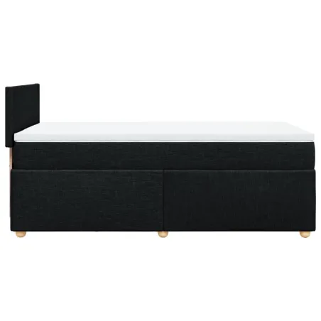 Sommier à lattes de lit avec matelas noir 90x190 cm simple tissu