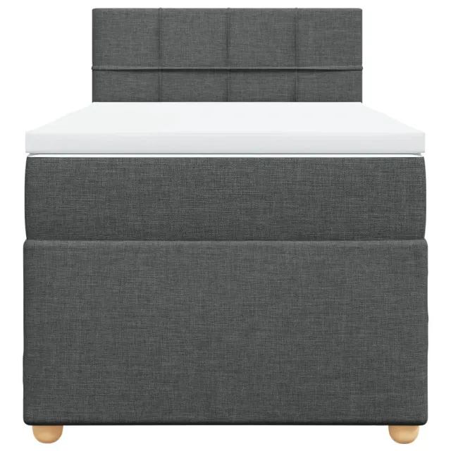 Sommier à lattes de lit avec matelas gris foncé 90x190 cm simple tissu