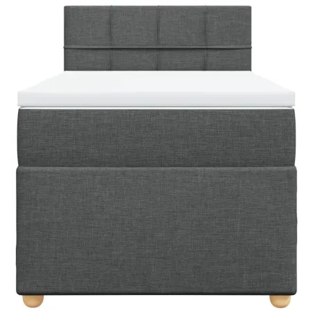 Sommier à lattes de lit avec matelas gris foncé 90x190 cm simple tissu