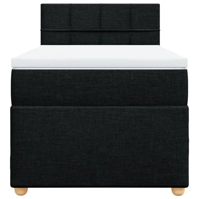 Sommier à lattes de lit avec matelas noir 90x190 cm simple tissu