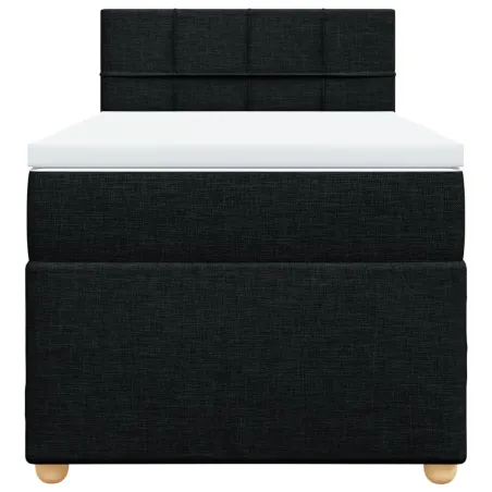Sommier à lattes de lit avec matelas noir 90x190 cm simple tissu