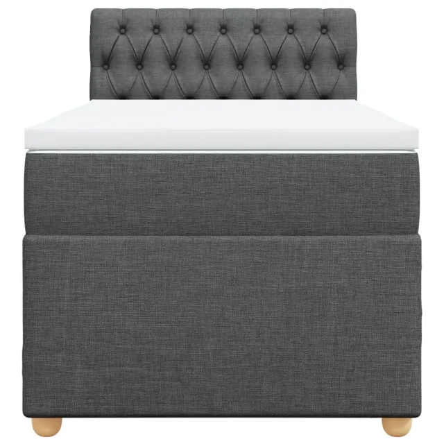 Sommier à lattes de lit avec matelas gris foncé 90x190 cm simple tissu