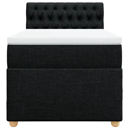 Sommier à lattes de lit avec matelas noir 90x190 cm simple tissu