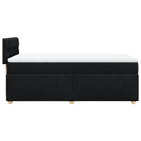 Sommier à lattes de lit avec matelas noir 90x190 cm simple tissu