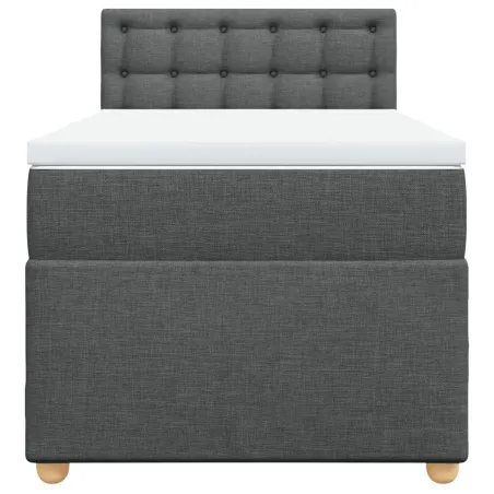 Sommier à lattes de lit avec matelas gris foncé 90x190 cm simple tissu