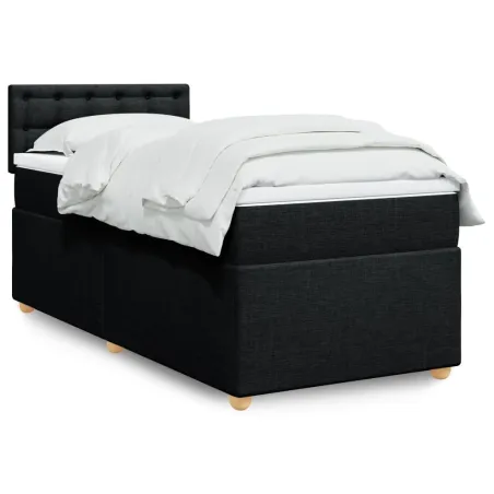 Sommier à lattes de lit avec matelas noir 90x190 cm simple tissu