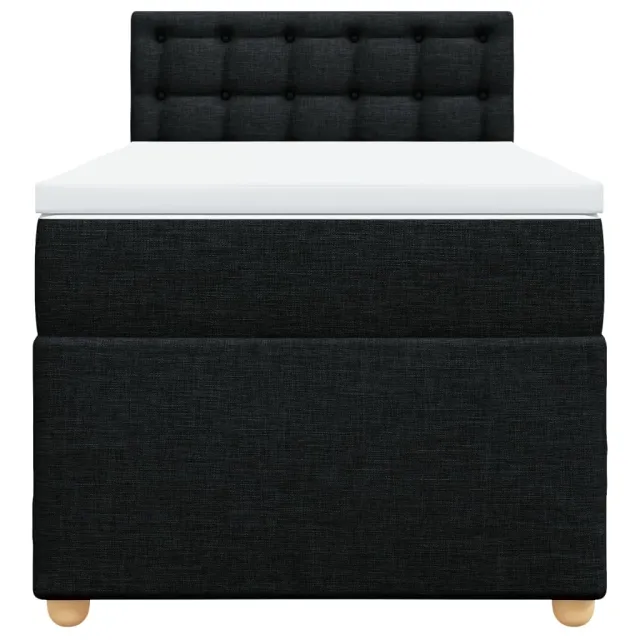 Sommier à lattes de lit avec matelas noir 90x190 cm simple tissu