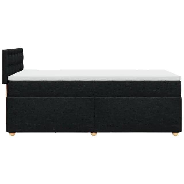 Sommier à lattes de lit avec matelas noir 90x190 cm simple tissu