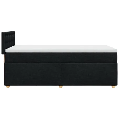 Sommier à lattes de lit avec matelas noir 90x190 cm simple tissu