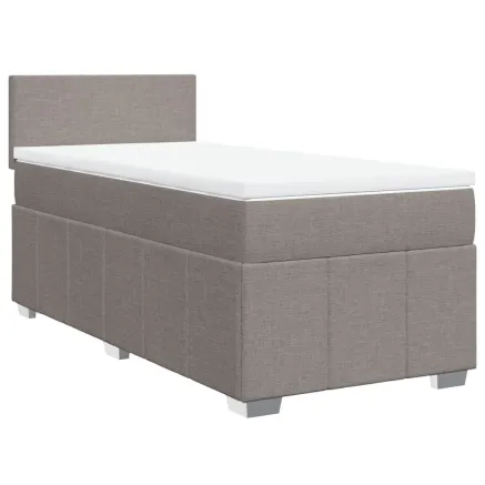Sommier à lattes de lit avec matelas Taupe 80x200 cm Tissu 2