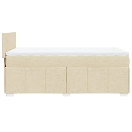 Sommier à lattes de lit avec matelas Crème 80x200 cm Tissu