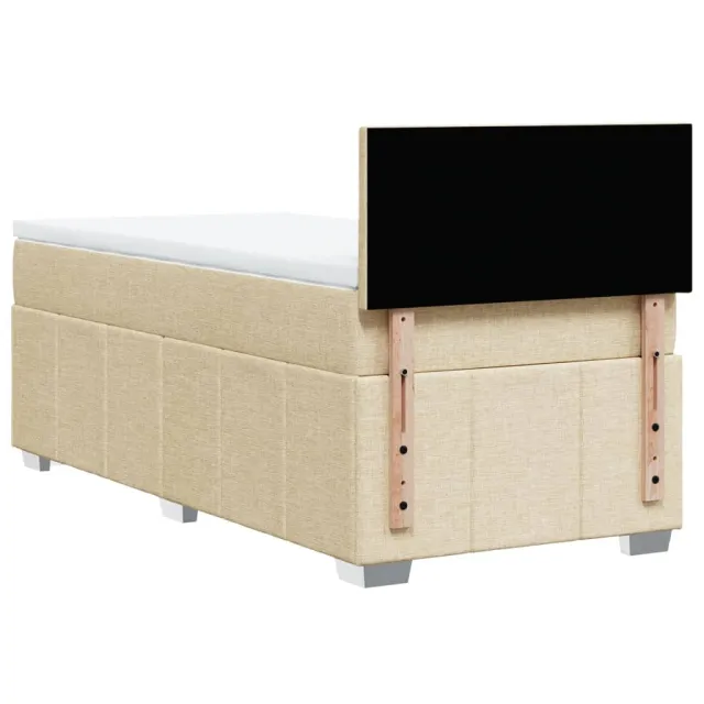 Sommier à lattes de lit avec matelas Crème 80x200 cm Tissu