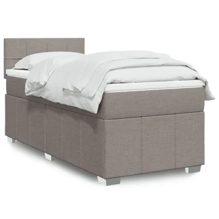 Sommier à lattes de lit avec matelas Taupe 80x200 cm Tissu