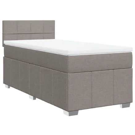 Sommier à lattes de lit avec matelas Taupe 80x200 cm Tissu 2