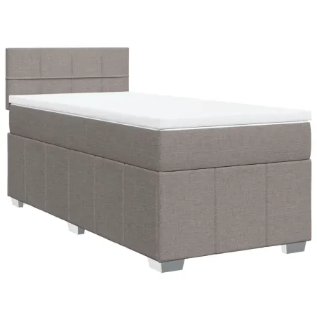 Sommier à lattes de lit avec matelas Taupe 80x200 cm Tissu