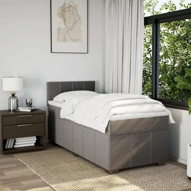 Sommier à lattes de lit avec matelas Taupe 80x200 cm Tissu