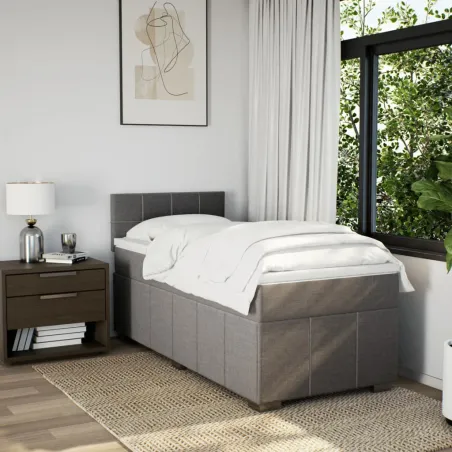 Sommier à lattes de lit avec matelas Taupe 80x200 cm Tissu