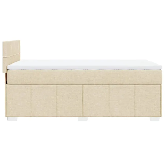 Sommier à lattes de lit avec matelas Crème 80x200 cm Tissu