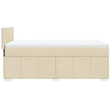 Sommier à lattes de lit avec matelas Crème 80x200 cm Tissu