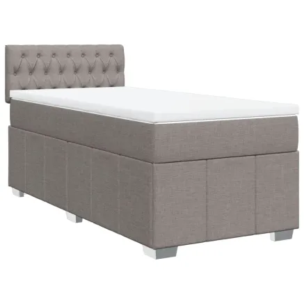 Sommier à lattes de lit avec matelas Taupe 80x200 cm Tissu 2