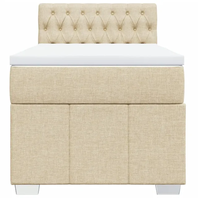 Sommier à lattes de lit avec matelas Crème 80x200 cm Tissu