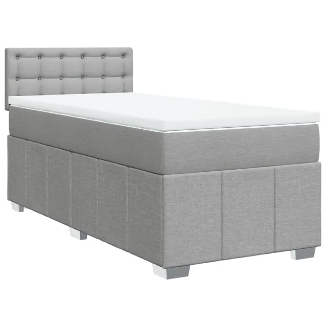 Sommier à lattes de lit avec matelas gris clair 80x200 cm tissu