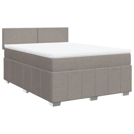 Sommier à lattes de lit avec matelas Taupe 140x200 cm Tissu 2