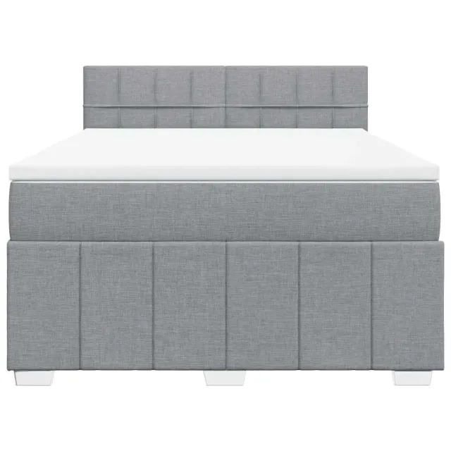 Sommier à lattes de lit avec matelas Gris clair 140x200cm Tissu