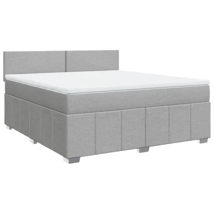 Sommier à lattes de lit avec matelas Gris clair 180x200cm Tissu 2