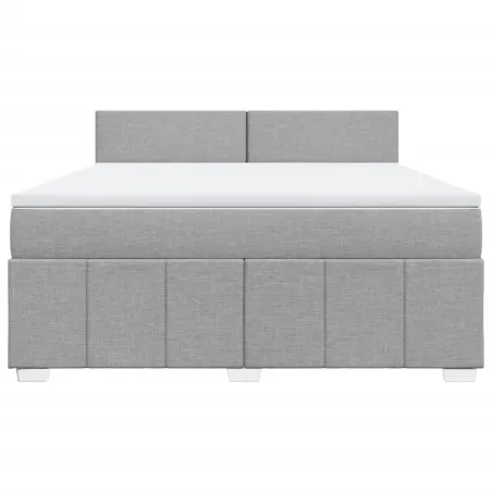 Sommier à lattes de lit avec matelas Gris clair 180x200cm Tissu
