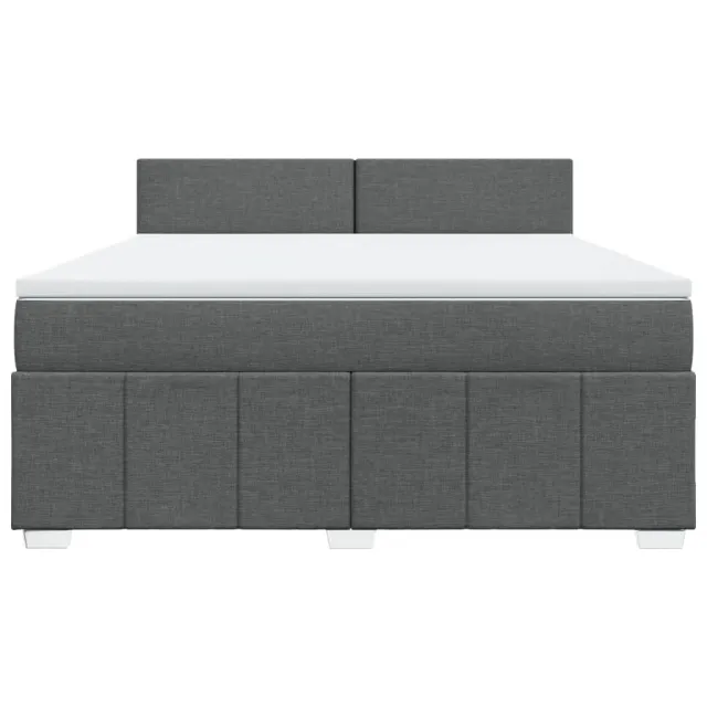 Sommier à lattes de lit avec matelas Gris foncé 180x200cm Tissu