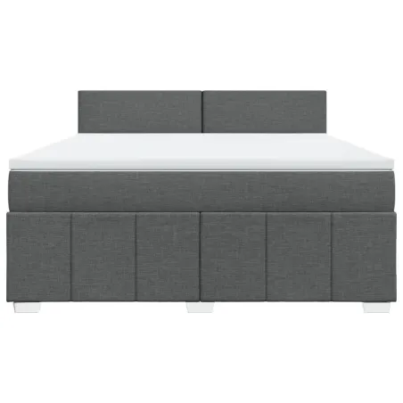 Sommier à lattes de lit avec matelas Gris foncé 180x200cm Tissu