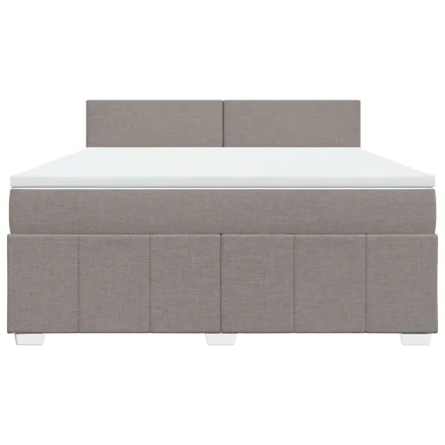 Sommier à lattes de lit avec matelas Taupe 180x200 cm Tissu