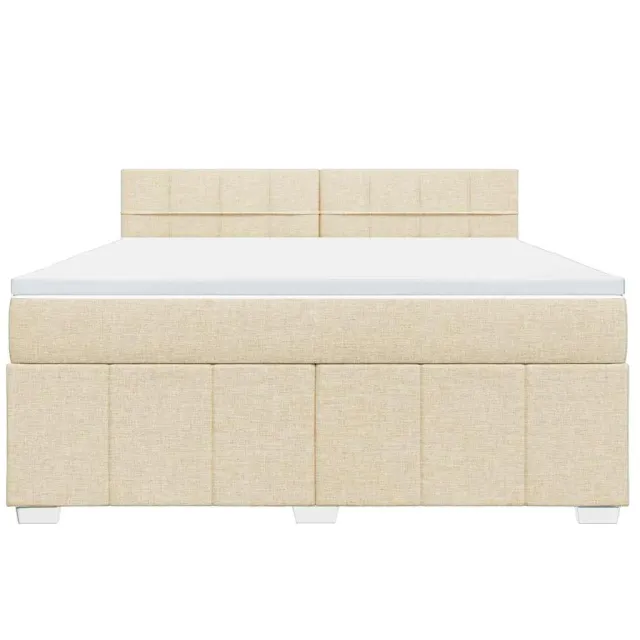 Sommier à lattes de lit avec matelas Crème 180x200 cm Tissu