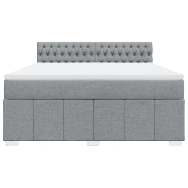 Sommier à lattes de lit avec matelas Gris clair 180x200cm Tissu