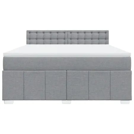 Sommier à lattes de lit avec matelas Gris clair 180x200cm Tissu