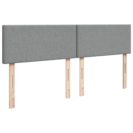 Sommier à lattes de lit avec matelas Gris clair 200x200cm Tissu