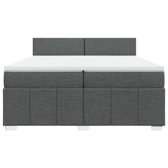 Sommier à lattes de lit avec matelas Gris foncé 200x200cm Tissu