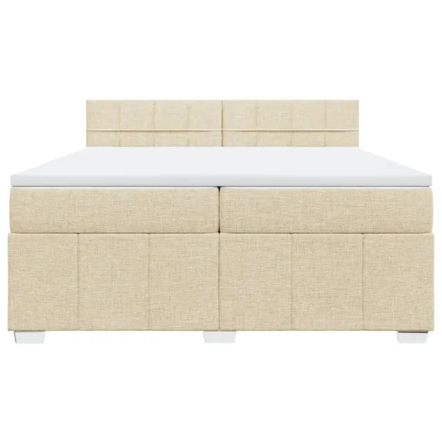 Sommier à lattes de lit avec matelas Crème 200x200 cm Tissu