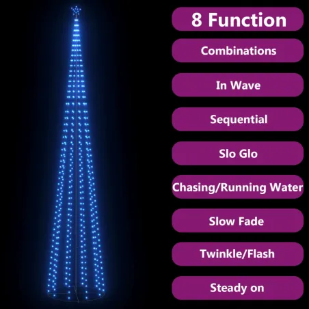 Sapin de Noël cône 752 LED bleues Décoration 160x500 cm