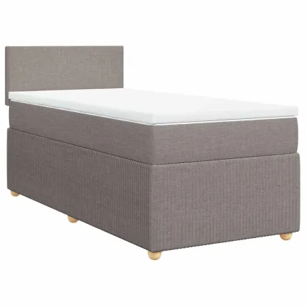 Sommier à lattes de lit avec matelas Taupe 80x200 cm Tissu 2