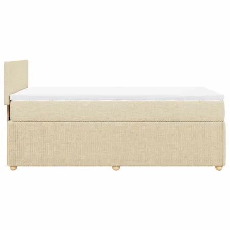 Sommier à lattes de lit avec matelas Crème 80x200 cm Tissu