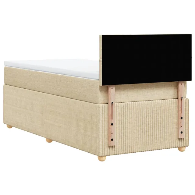 Sommier à lattes de lit avec matelas Crème 80x200 cm Tissu