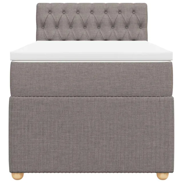 Sommier à lattes de lit avec matelas Taupe 80x200 cm Tissu