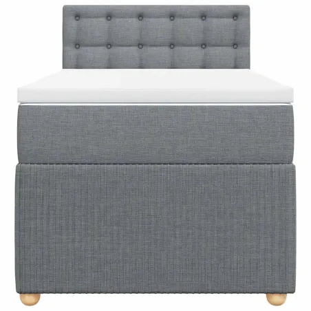 Sommier à lattes de lit avec matelas gris clair 80x200 cm tissu