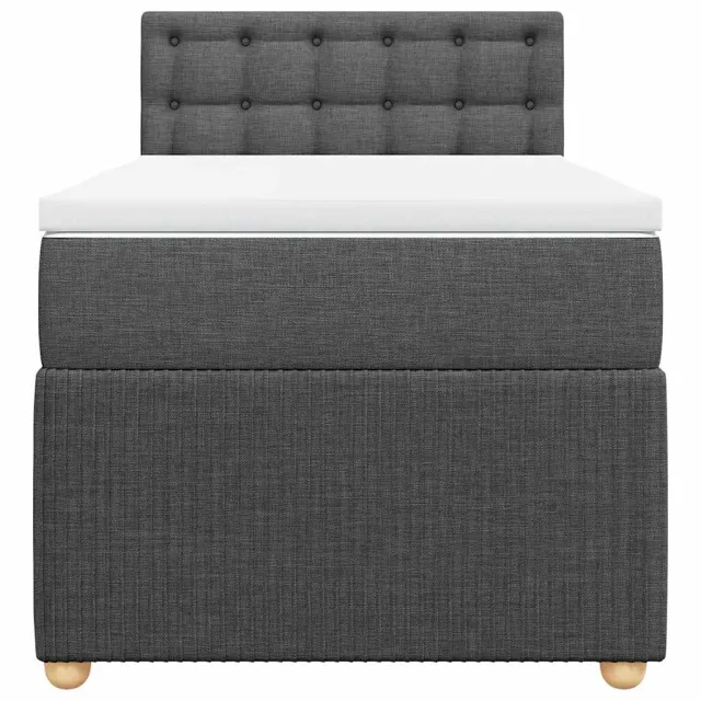 Sommier à lattes de lit avec matelas Gris foncé 80x200 cm Tissu