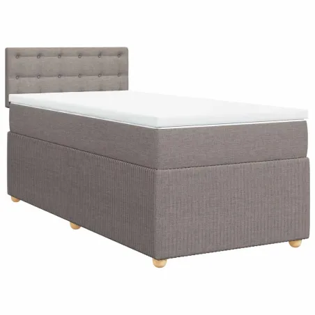 Sommier à lattes de lit avec matelas Taupe 80x200 cm Tissu
